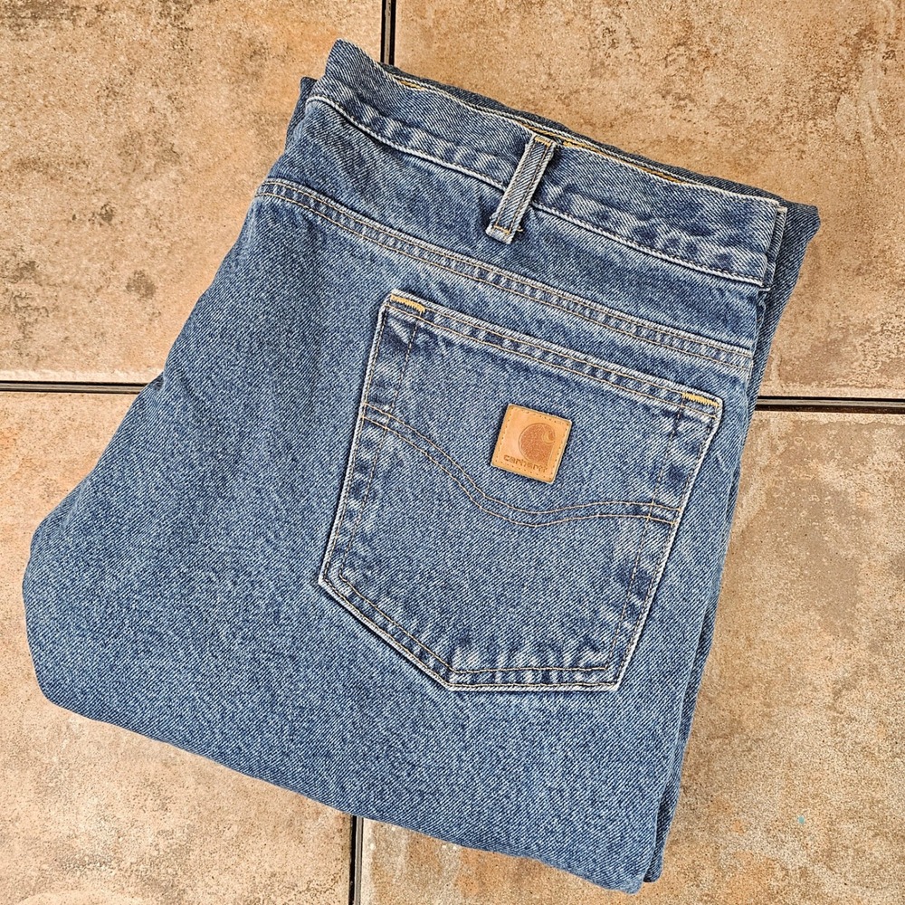 Carhartt B172 DST Relaxed Fit Straight Leg Flannel Lined Jeans Mens 40x30